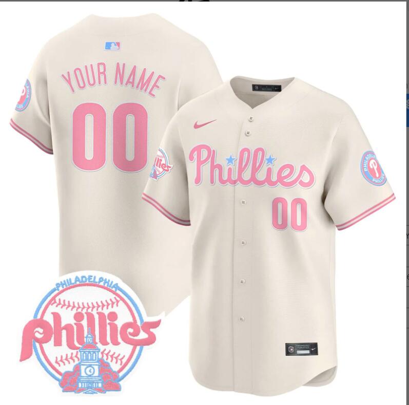 Men Philadelphia Phillies Custom cream 2024 MLB jersey